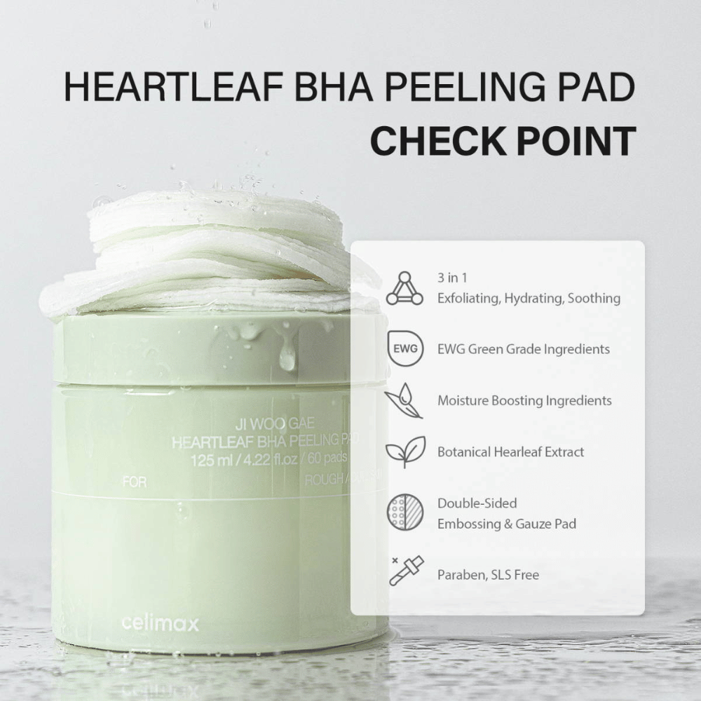 Ji Woo Gae Heartleaf BHA Peeling Pad 60 pads