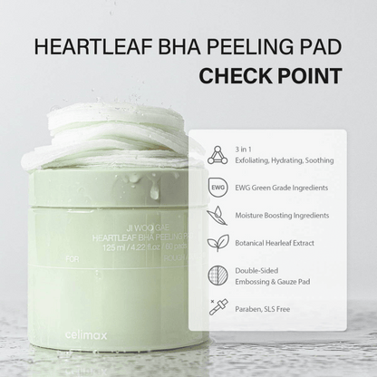 Ji Woo Gae Heartleaf BHA Peeling Pad 60 pads