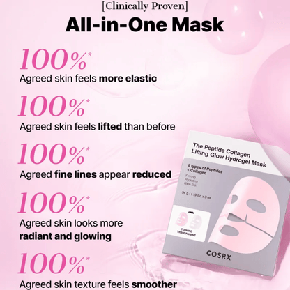 The Peptide Collagen Lifting Glow Hydrogel Mask (3 sheets)